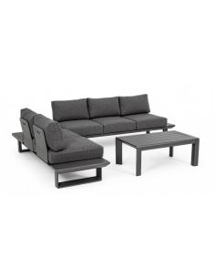 Corner sofa set cushions anthracite - BIZZOTTO konnor