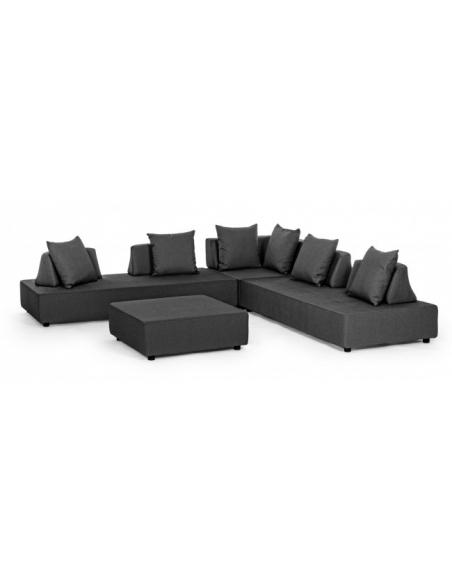Corner sofa set with anthracite cushion - BIZZOTTO piper