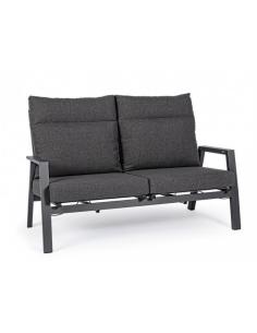 2-seater reclining sofa cushions anthracite - BIZZOTTO kledi