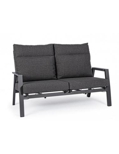 2-seater reclining sofa cushions anthracite - BIZZOTTO kledi