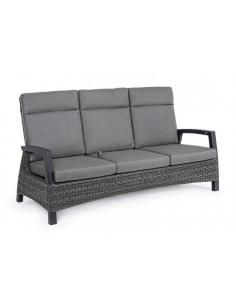 3-seater recline sofa with anthracite cushion - BIZZOTTO Britton
