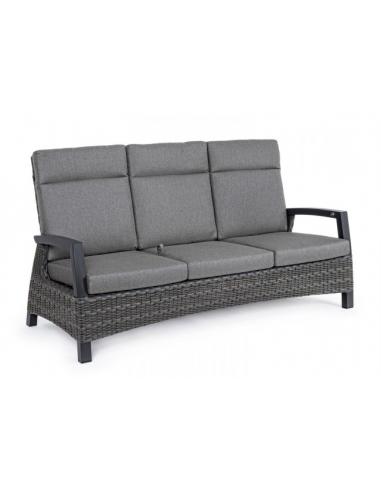 3-seater recline sofa with anthracite cushion - BIZZOTTO Britton