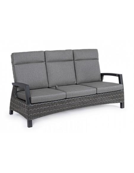 3-seater recline sofa with anthracite cushion - BIZZOTTO Britton
