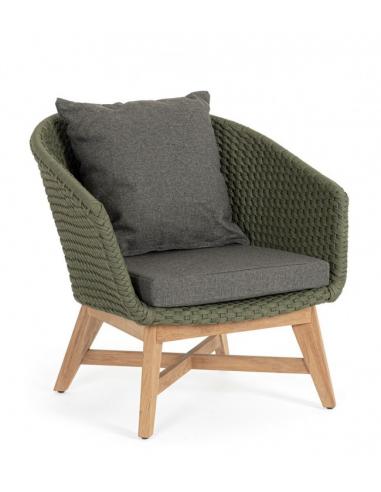 Sillón con cojín verde - Bizzotto coachella