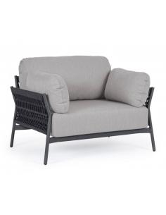 Anthracite cushion armchair qs22 gray - BIZZOTTO brown