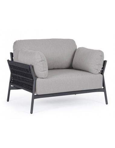 Anthracite cushion armchair qs22 gray - BIZZOTTO brown