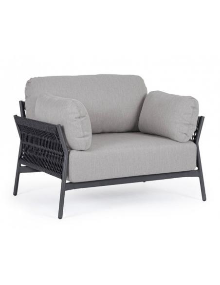 Anthracite cushion armchair qs22 gray - BIZZOTTO brown
