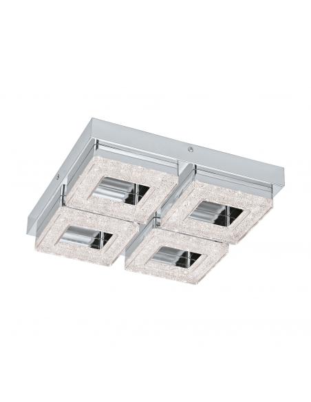 EGLO 95657 - FRADELO LED Ceiling Light in Chrome Steel and Acrylic, glass