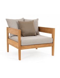 Brown armchair with cushion fsc - BIZZOTTO kobo