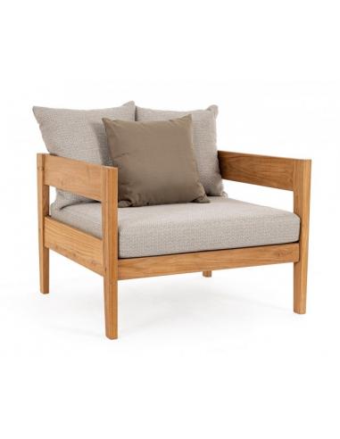 Brown armchair with cushion fsc - BIZZOTTO kobo