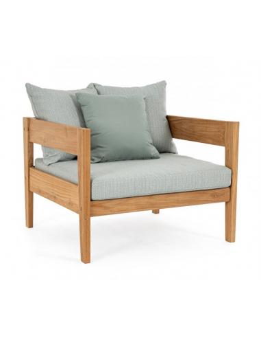 Armchair with cushion aqua fsc - BIZZOTTO kobo