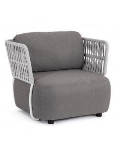 Sillón con cojín blanco gris - Bizzotto palmer
