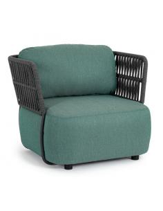 Sillón con cojín antracita /jade - Bizzotto palmer