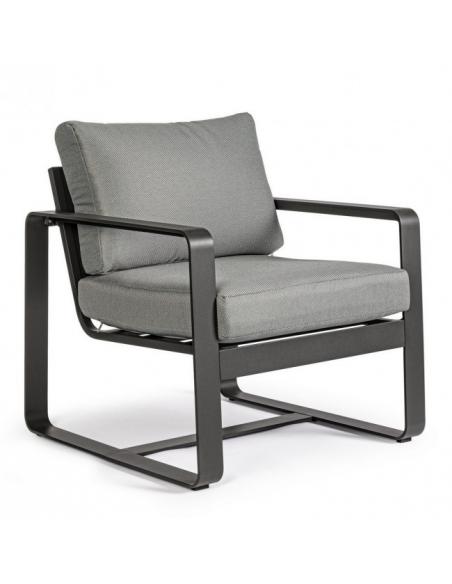 Anthracite yk13 armchair with cushion - BIZZOTTO merrigan