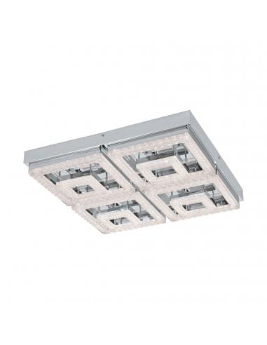 EGLO 95661 - FRADELO LED Ceiling Light in Chrome Steel and Acrylic, glass