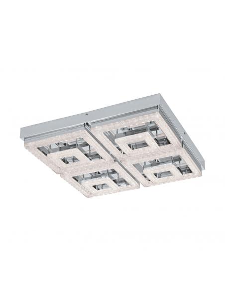 EGLO 95661 - FRADELO LED Ceiling Light in Chrome Steel and Acrylic, glass