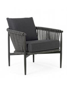 Armchair with anthracite cushion - BIZZOTTO tiva