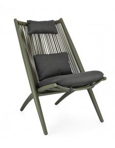Lounge lounger with green cushion - BIZZOTTO aloha