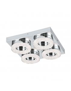 EGLO 95664 - FRADELO LED Ceiling Light in Chrome Steel and Acrylic, glass