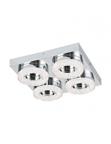 EGLO 95664 - FRADELO Plafón LED en Acero cromo y Acrílico, cristal