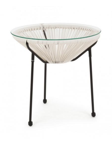 Mesita c-vidrio blanco d50 - Bizzotto parker