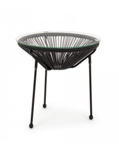 Mesita c-vidrio negro d50 - Bizzotto parker
