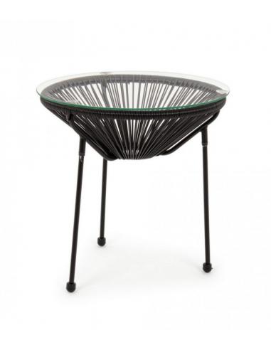 Mesita c-vidrio negro d50 - Bizzotto parker