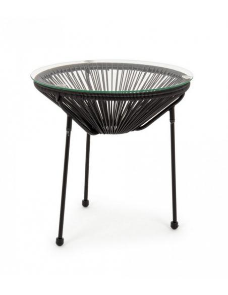 Black c-glass bedside table d50 - BIZZOTTO parker