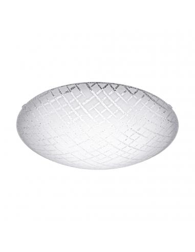 EGLO 95676 - RICONTO 1 LED Ceiling Light in White Steel and Ribbed Glass