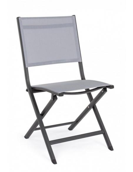 Anthracite folding chair lh32 - BIZZOTTO elin