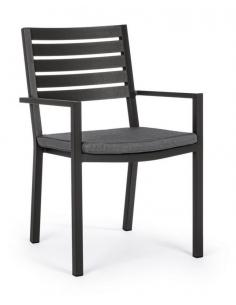 C-br chair with anthracite cushion lh32 - BIZZOTTO helina