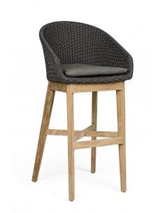 Bar stool with anthracite cushion - BIZZOTTO coachella