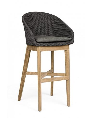 Bar stool with anthracite cushion - BIZZOTTO coachella