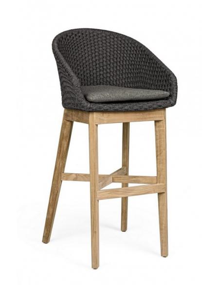 Bar stool with anthracite cushion - BIZZOTTO coachella