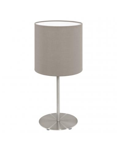 EGLO 95726 - PASTERI Fabric Lamp in Nickel-matte Steel and Textile