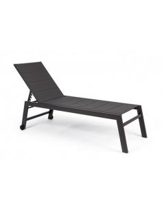 High sun lounger with wheels anthraci lh32 - BIZZOTTO hilde
