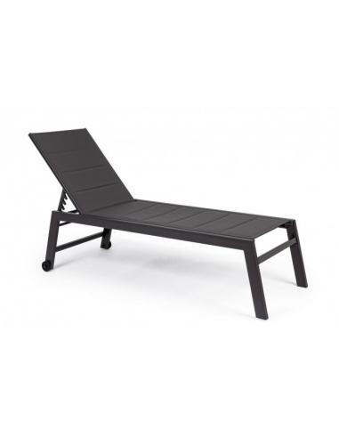 High sun lounger with wheels anthraci lh32 - BIZZOTTO hilde