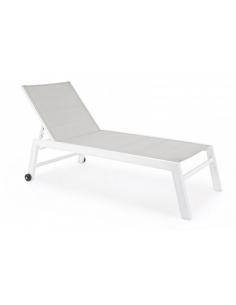 High sun lounger with wheels white ld30 - BIZZOTTO hilde