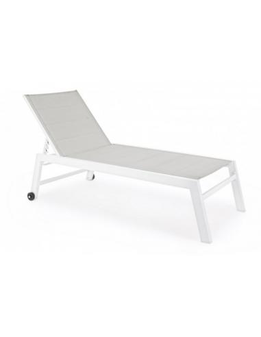 High sun lounger with wheels white ld30 - BIZZOTTO hilde