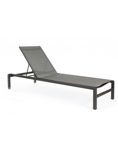Apil sun lounger with wheels anthracite cx23 - BIZZOTTO konnor