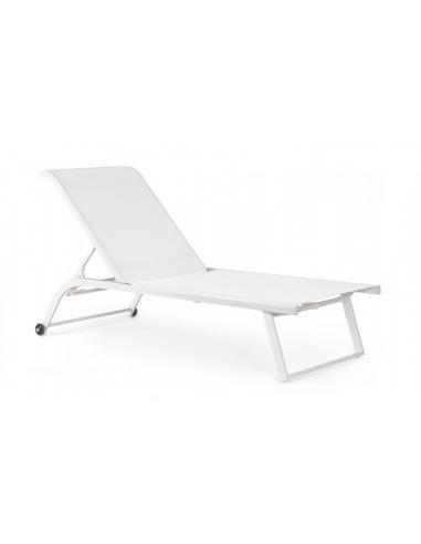 White sun lounger with wheels - BIZZOTTO taylor