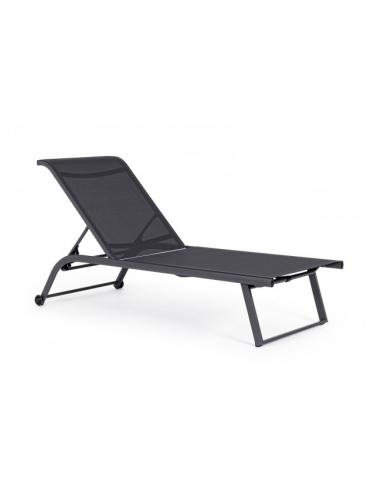 Gray/anthrac sun lounger with wheels - BIZZOTTO taylor