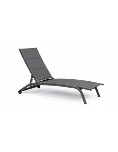 Anthracite zh11 sun lounger with wheels - BIZZOTTO cleopas
