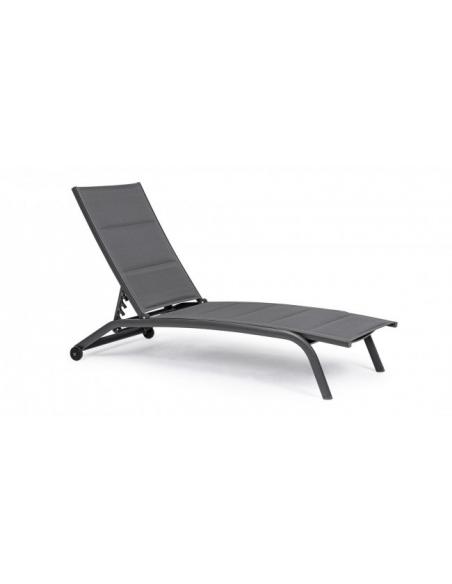 Anthracite zh11 sun lounger with wheels - BIZZOTTO cleopas