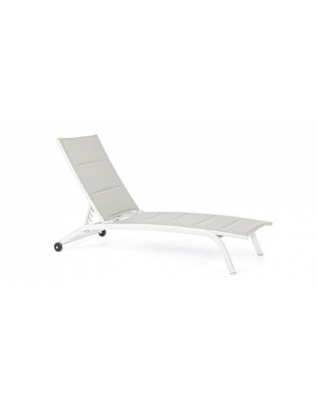 White zh10 sun lounger with wheels - BIZZOTTO cleopas