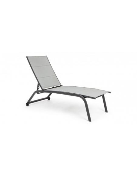 High sun lounger with wheels anthracite zh11 - BIZZOTTO cleopas