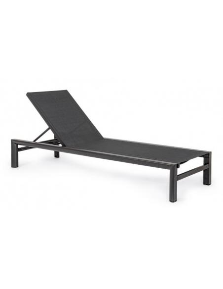 New sun lounger with wheels anthracite yk13 - BIZZOTTO skipper