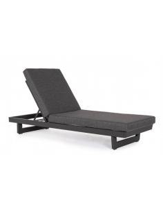 Single sun lounger with cushion on wheels - BIZZOTTO infinity