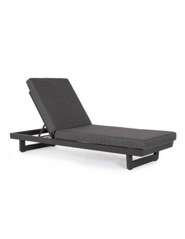 Single sun lounger with cushion on wheels - BIZZOTTO infinity