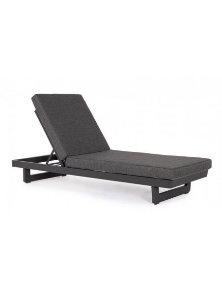 Single sun lounger with cushion on wheels - BIZZOTTO infinity